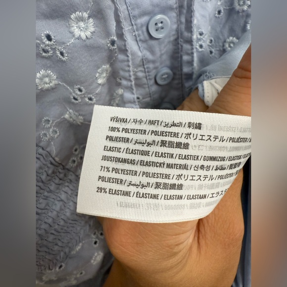 Women’s Hollister Blue Cottagecore Eyelet Maxi Dress Size Small Corset - Picture 6 of 7